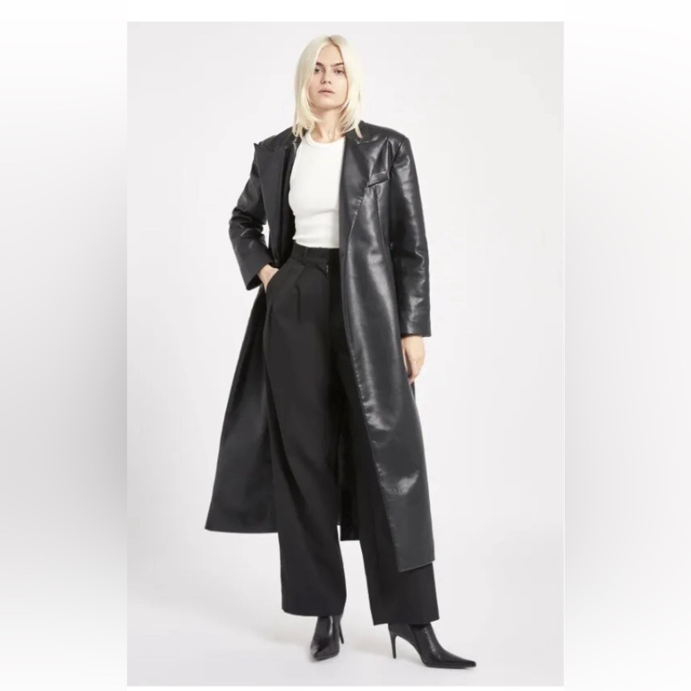 Because of Alice Leather Trench Coat Size S